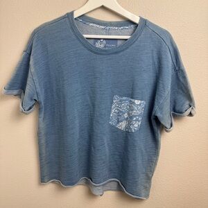 PILCRO AND LETTERPRESS ANTHROPOLOGIE Sutton Cropped Tee Top Size Medium